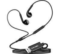 TIANYI-Écouteurs Intra-Auriculaires USB Casque de Jeu USB avec Microphone MEMS et contrôle du Volume Casque PC antibruit pour PS4 PS5 Ordinateur Portable Bureau Skype Office Live - 1,8 m