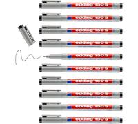 Tianyi-Edding 150 S Stylo Non-Permanent - Noir - 10 Stylos-Plume Ronde,3 Mm -Stylo Pour Écrire Sur Le Verre, Le Plastique,Les Feuilles Et Les Surfaces Lisses-Séchage Rapide, Peut Être Corrigé Avec De