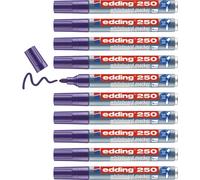 Tianyi-Edding 250 Marqueur Pour Tableaux Blancs - Violet - 10 Stylos - Pointe Ronde 1,5-3 Mm - Feutre Effaçable - Pour Tableaux Blanc, Magnétique, Mémo Et Chevalet De Conférence - Sketchnotes