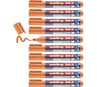 Tianyi-Edding 363 Marqueur Pour Tableaux Blancs - Orange - 10 Stylos - Pointe Biseautée 1-5 Mm - Feutre Effaçable - Pour Tableaux, Blanc, Magnétique, Mémo Et Chevalet De Conférence - Sketchnotes