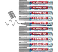 Tianyi-Edding 385 Marqueur Chevalet Pour Effets - Gris - Boîte De 10 - Pointe Pinceau Flexible 1-5 Mm - Marqueur Pour Souligner, Ombrer Et Marquer Sur Des Tableaux De Conférence - Ne Passe Pas À Trav