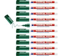 Tianyi-Edding 404 Marqueur Permanent - Vert - 10 Stylos - Pointe Ronde Fine,75 Mm - Sèche Vite, Résiste À L'eau Et Aux Frottements - Pour Carton, Plastique, Bois, Métal, Verre