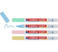 Tianyi-Edding 4085 Marqueur Craie Liquide - Pastel - Étui De 4 Feutres Craie Liquide - 1-2 Mm - Feutre Craie Effacable Pour Écrire Sur Les Vitres,Le Verre - Feutre Craie Ardoise Aux Couleurs Opaques