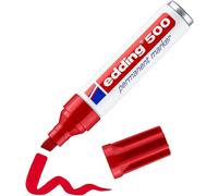 Tianyi-Edding 500 Marqueur Permanent - Rouge - 1 Stylo - Pointe Biseautée 2-7 Mm - Sèche Vite, Résiste À L'eau Et Aux Frottements - Pour Carton, Plastique, Bois, Métal, Verre