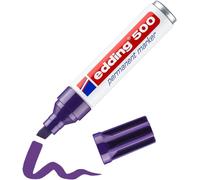 Tianyi-Edding 500 Marqueur Permanent - Violet - 1 Stylo - Pointe Biseautée 2-7 Mm - Sèche Vite, Résiste À L'eau Et Aux Frottements - Pour Carton, Plastique, Bois, Métal, Verre