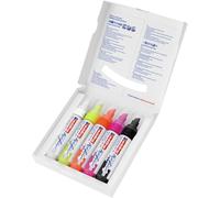 Tianyi-Edding 5000 Marqueur Acrylique Large - Blanc, Noir, Jaune, Orange, Rose - 5 Couleurs (Fluorescent) - Pointe Biseautée 5-10 Mm - Peinture Acrylique Pour La Toile Et Le Bois - Stylos Imperméable