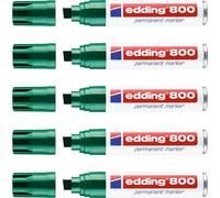 Tianyi-Edding 800 Marqueur Permanent - Vert - 5 Stylos - Pointe Biseautée 4-12 Mm - Pour Des Marquages Larges - Sèche Vite, Résiste À L'eau Et Aux Frottements - Pour Carton, Plastique, Bois, Métal, V
