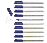 Tianyi-Edding 89 Feutre Fin - Bleu - 10 Stylos - Pointe Ronde Extra-Fine,3 Mm - Feutre Fin Pour Une Écriture Fine Et Précise, Pour Souligner, Dessiner - Pour Le Bureau, L'école Et La Maison