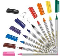 Tianyi-Edding 89 Feutre Fin - Etui De 10 Couleurs Vives - Pointe Ronde Extra-Fine,3 Mm - Feutre Fin Pour Une Écriture Fine Et Précise, Pour Souligner, Dessiner - Pour Le Bureau, L'école Et La Maison