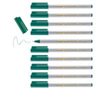 Tianyi-Edding 89 Feutre Fin - Green - 10 Stylos - Pointe Ronde Extra-Fine,3 Mm - Feutre Fin Pour Une Écriture Fine Et Précise, Pour Souligner, Dessiner - Pour Le Bureau, L'école Et La Maison