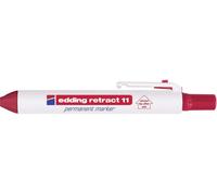 Tianyi-Edding Retract 11 Marqueur Permanent - Rouge - 1 Stylo - Pointe Ronde 1,5-3 Mm - Résistant À L'eau, Séchage Rapide - Pour Une Utilisation Facile D'une Seule Main - Pour Carton, Plastique, Bois
