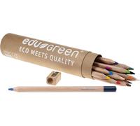 Tianyi-Edugreen® Set De 16-1 Boîte En Carton Avec 13 Crayons De Couleur, 1 Crayon Graphite Avec Une Mine De Qualité De 5 Mm, 1 Taille-Crayon, Bois Issu De Cultures Certifiées, Emballage Biodégradable