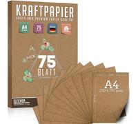 Tianyi-Ensemble De 75 Feuilles De Papier Kraft A4-120 & 180 & 260 G - 21 X 29,7 Cm - Format Din - Papier Pour Artisanat & Feuilles En Carton Naturel Pour Imprimante, Papier Cartonné Pour Mariage Vint