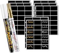 Tianyi-Étiquette Autocollantes Noir 144pcs, Étiquettes Pour Bocaux Réutilisable 144pcs, Étiquette Pour Bocaux En Verre, Étiquette Craie, Étiquettes Confiture, Bocaux Le Parfait. Patent 008542377-0002