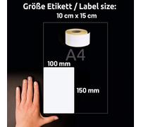 Tianyi-Étiquette D'expédition 100 Mm X 150 Mm - Noyau De 1 Pouces - 1 Rouleaux De Pack D'étiquettes X 370 Pièces Par Rouleau = 370 Étiquettes, Autocollantes, Compatibles Avec Les Imprimante