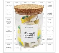 Tianyi-Etiquette Produit Ménager En Francais Pour Laundry Room Organization Maison/Stickers Salle De Bain, Distributeur Liquide Vaisselle, Rangement Produits Menagers, Bouteille Lessive, Capsule Boca
