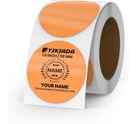 TIANYI-Étiquette Thermique en Vinyle à Points Orange 38 mm Autocollant d'adresse en Rouleau Autocollant étanche pour imprimante pour Logo Code à Barres QR Code Inventaire 500 pièces