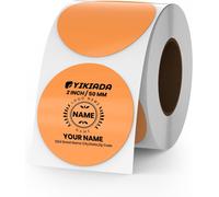 TIANYI-Étiquette Thermique en Vinyle à Points Orange 50 mm Autocollant d'adresse en Rouleau Autocollant étanche pour imprimante pour Logo Code à Barres QR Code Inventaire 500 pièces