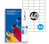 TIANYI-étiquette universelle DIN A4 52,5 x 29,8 mm, 4000 étiquettes sur 100 feuilles étiquettes autocollantes ¿ Imprimables ¿ Blanc