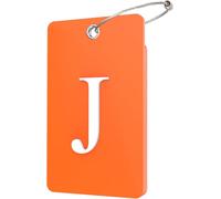 Tianyi-Etiquette Valise Voyage Avion, Étiquette À Bagage Personnalisée Avec Porte-Adresse Et Câble En Acier Inoxydable, Luggage Tags Suitcases Labels (Orange, J)