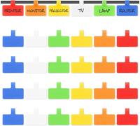 Tianyi-Etiquettes Pour Câbles, Grand Format, Pour Organiser Et Identifier Vos Câbles, Etiquette Multi Couleur Pour Ecrire À La Main, Réutilisable, Polyvalent ¿ 24 Pcs