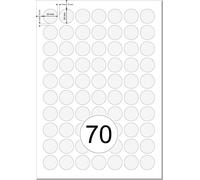 Tianyi-Étiquettes Rondes Universelles De 24 Mm De Diamètre - Points De Marquage Mat Transparent - Résistantes Aux Intempéries - Autocollantes Imprimées - Format A4 - Avec Étiquette Ronde De 24mm