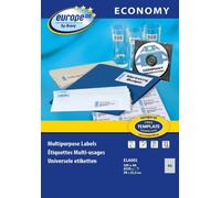 TIANYI-Europe 100 Étiquettes Multi-Usages Autocollantes Blanches 38 x 21,2 mm - 6500 Pièces - Impression Laser, Jet d'Encre et Copieur