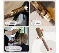 Tianyi-Expert Blowout Speed \U2013 Doré & Brun - 35 - Brosse Ronde En Céramique Avec Un Barrilet Extra Long Pour Des Brushings 25% Plus Rapides