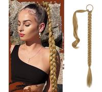 Tianyi-Extension De Queue De Cheval Tressée Avec Attache Cheveux, 66cm Longue Tresse Queue De Cheval Extensions De Cheveux Droites Et Enveloppantes Postiches Synthétiques Pour Femmes