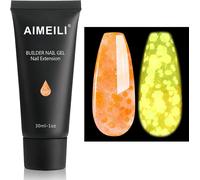 Tianyi-Extention Gel Pour Ongles Fluo, Paillettes Glow In Dark Builder Construction Gel 30ml Faux Ongles Quick Building Uv Led Vernis Semi Permanent Orange 021