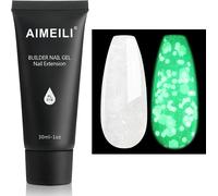 Tianyi-Extention Gel Pour Ongles Fluo, Paillettes Glow In Dark Builder Construction Gel 30ml Faux Ongles Quick Building Uv Led Vernis Semi Permanent - Peal Blanc 019