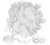 Tianyi-Faburo Lot De 300 Plumes Blanc 5 À 8 Cm, Naturel Plume Décoration Pour Bricolage, Plumes Artisanales Pour Attrape-Rêves, Mariage, Fête, Chapeaux, Costumes, Sacs