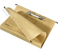 Tianyi-Falken Classeur Suspendu Unireg. Fabriqué En Allemagne. En Carton Recyclé Pour Format A4 Avec Mécanisme À 2 Anneaux Et Fond En Carton 4 Cm Marron