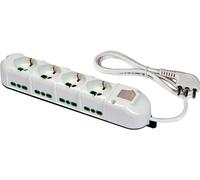 TIANYI-FANTON 48132-B Multiprise électrique 12 Places avec 4 Prises universelles et 8 Prises bivalentes Italiennes latérales multiprise Grande fiche 16 A Couleur Blanche
