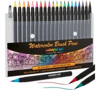 Tianyi-Feutres Pinceaux, 20 Couleurs Éclatantes, Feutres Couleurs Pointe Fine Et Stylo Pinceau Pour Mélanger Avec De L'eau, Idéal Pour La Peinture, L'écriture, Comme Feutre De Calligraphie