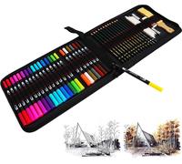 Tianyi-Feutres Pinceaux 24 Couleurs Feutres Aquarelle Stylo Marqueur À Pointe Double Avec Stylos À Pointe Fine +21 Pcs Crayons De Dessin Crayons De Croquis Kit Pour Peinture