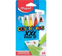 Tianyi-- Feutres Xxl Brush Tip Color'peps - 5 Gros Feutres De Couleur Avec Pointe Pinceau Extra Large Pour Grandes Surfaces - Maxi Feutres De Coloriage