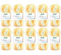 TIANYI-Fil Baby color (fil pour tricot & crochet au caractère laineux, composé de 70 % d`acrylique et 30 % de polyamide, 50 g / 150 m, aiguilles n° 3 ¿ à 4 ¿, 10 x 50 g), Orange Multicolor