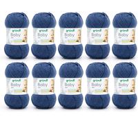 TIANYI-Fil Baby uni (fil spécial bébé pour tricot & crochet, certifié OEKO-TEX robuste et facile d'entretien, 70% acrylique et 30% polyamide, 50 g / 150 m, aiguilles n° 3 ¿ à 4 ¿, 10 x 50 g), jeans