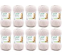 TIANYI-Fil Baby uni (fil spécial bébé pour tricot & crochet, certifié OEKO-TEX robuste et facile d'entretien, 70% acrylique et 30% polyamide, 50 g / 150 m, aiguilles n° 3 ¿ à 4 ¿, 10 x 50 g), ecru