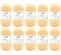 TIANYI-Fil Baby uni (Fil spécial bébé pour Tricot & Crochet, Robuste et Facile d'entretien, 70% Acrylique et 30% Polyamide, 50 g / 150 m, Aiguilles n° 3 ¿ à 4 ¿, 10 x 50 g), Giallo Pastello