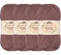 Tianyi-Fil Jubileeyarn Baby Soft Bamboo Cotton - 50 G Par Pelote - Couleur Caffé Mocha - 4 Pelotes