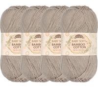 Tianyi-Fil Jubileeyarn Baby Soft Bamboo Cotton - 50 G Par Pelote - Couleur Sand Cliff Brown - 4 Pelotes