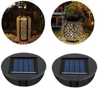 TIANYI-Flintronic Lampes Solaires de Rechange, Panneau Solaire Lanterne Couvercle de Rechange, 2PC Lampe Solaire de Rechange pour Lantern 8cm, Remplacement de Couvercles Solaires pour Extérieur Décor