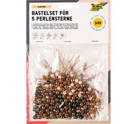 Tianyi-Folia 12560 Kit De Bricolage Pour 5 Étoiles En Perles Cuivrées Bronze/Blanc/Gris 340 Pièces Idéal Comme Décoration De Noël