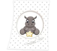Tianyi-Fynn Couverture Bébé, Petit Rhinocéros, 75 X 100 Cm, Microfibre Polaire, Blanc