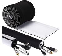 Tianyi-Gaines De Câbles Électriques 2m, Manchon De Câble, Gestion De Câbles Protection Du Cache-Câbles Pour Câbles Télé/Ordinateur/Usb/Audio/Vidéo- 2m/6.5ft Noir