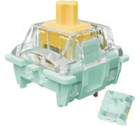 TIANYI-Gateron Jade Series Pre-Lubed Interrupteur de clavier linéaire jaune 3 broches 55 gf Double Spring Switch, pour clavier mécanique MX Gaming (jaune jade, 72 pièces)