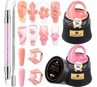 Tianyi-Gel 3d Nail Art - Kit D'extension D'ongles Nude Rose Pink, Gel Construction Ongle Uv Colle Non Collante, Glue Solid Sculpture Builder À La Main, Manucure Salon Décora Diy 20g (0,71 Fl Oz)