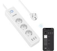 TIANYI-GHome Multiprise Connectée WiFi avec 3 Prises CA et 3 Ports USB, Interrupteur Contrôlé Séparément avec Prise Multiple, Intelligent avec Parafoudre Compatible avec Alexa et Google Home, Fonctio